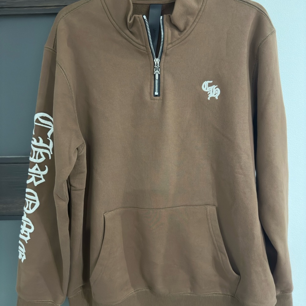 Chrome Hearts MOCHA BROWN SLO RIDE EMBROIDERED QUATER DAGGER ZIP